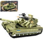 Дитячий Конструктор Teko танк Challenger 2 Військова техніка елементи, що рухаються 441 деталь (33508)