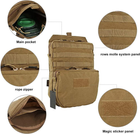 Тактичний рюкзак на плитоностку, утилітарний підсумок під гідратор ROCO tactical Кордура 1000D Койот - зображення 4