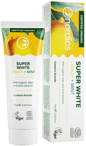 Pasta do zębów Nordics Super White Organic z fluorem lemon + mint 75 ml (3800500324555) - obraz 1