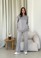 Брюки вязаные Art Knit Katrin Светло- серые S/M