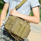Тактическая сумка мужская армейская укрепленная coyote / слинг/ рюкзак (3703) - изображение 9