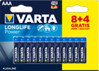 Батарейка Varta Longlife Power 8+4 AAA (5840725) - зображення 1