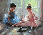 Картина по номерам Балерины с котенком (BS51984) Brushme 40x50 см