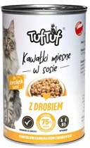 Вологий корм для котів TufTuf Шматочки домашньої птиці в соусі 415 г (5905342250098) - зображення 1
