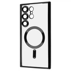 Чехол хромовый TPU Fibra Chrome Magnetic with MagSafe + защита камеры для Samsung Galaxy S22 Ultra Black