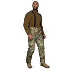Зимові чоловічі зносостійкі штани Patrol 7358 Мультикам 3XL Kali AI385 з утепленою спинкою регульованими підтяжками анатомічний крій повсякденні - зображення 2