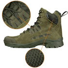Мужские демисезонные ботинки Oplot Олива 42 Kali AI550 с натурального зносостойкого нубука покрыты гидрофобной пропиткой дышащая мембранная подкладка - изображение 5