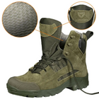 Мужские демисезонные ботинки Oplot Олива 42 Kali AI550 с натурального зносостойкого нубука покрыты гидрофобной пропиткой дышащая мембранная подкладка - изображение 6