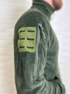 Мужская демисезонная флисовая кофта Flas Polar с велкро на рукавах и груди под шевроны и патчи Зелёный XL Kali AI440 высокий воротник - стойка - изображение 6
