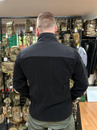 Чоловіча демісезонна флісова кофта Safari Tactical на блискавці з Softshell вставками Чорний 2XL Kali високий комір - стійка з липучками на рукаві - зображення 5
