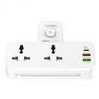 Сетевой удлинитель фильтр разветвитель LDNIO SC2311 2 USB 1 Type-C 2 розетки с ночником быстрая зарядка 20W White/Белый