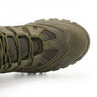 Ботинки демисезонные кожаные олива с тканевыми вставками Разноцвет 42 - изображение 3