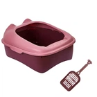 Туалет для кішок Taotaopets 268802 Лоток для котів 40*30*20 cm Pink з лопаткою