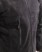 Мужская демисезонная флисовая повседневная кофта Flas из плотного флиса замок под горло с велкро на рукавах и нагрудная под шевроны и патчи высокий ворот стойка 4 кармана Черный 4XL (Kali) - изображение 3
