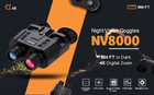 Бинокулярный прибор ночного видения Dsoon NV8000 до 400м крепление на голову+ адаптер FMA L4G24 + карта 64Гб (Kali) KL507 - изображение 9