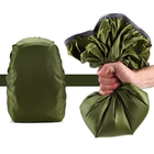Водостійкий чохол на рюкзак кавер 35 - 45 л Зелений Kali KL518 захист від води снігу та бруду зносостійкий вологонепроникний для туристичних походів - зображення 7