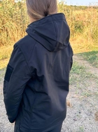 Тактична куртка чорна COMBAT софтшелл Softshell чорна для жінок S M - зображення 4