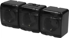 Розетка ETI RHE-3sd-BL 3-на з з/к Schuko IP54 Черная (4668092)