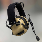 Навушники тактичні Earmor M32, активні, зі знімним мікрофоном та гарнітурою, активні навушники військові, колір – Койот - зображення 2