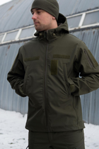 Чоловічий демісезонний костюм Softshell з Липучками під Шеврони оливковий колір Куртка і штани 3XL - зображення 6