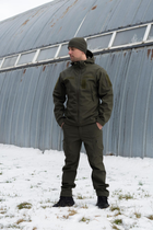 Мужской демисезонный костюм Softshell с Липучками под Шевроны цвет оливковый Куртка и брюки 2XL - изображение 1