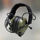 Навушники тактичні Earmor M32, активні, зі знімним мікрофоном і гарнітурою, активні навушники військові, колір – Олива - зображення 4