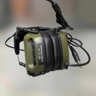 Навушники тактичні Earmor M32, активні, зі знімним мікрофоном і гарнітурою, активні навушники військові, колір – Олива - зображення 5