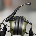 Навушники тактичні Earmor M32, активні, зі знімним мікрофоном і гарнітурою, активні навушники військові, колір – Олива - зображення 9