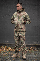Мужской костюм Softshell на флисе Куртка с капюшоном + Брюки / ветрозащитная форма цвет мультикам XL - изображение 2