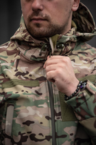 Мужской костюм Softshell на флисе Куртка с капюшоном + Брюки / ветрозащитная форма цвет мультикам 2XL - изображение 6