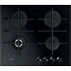 Варочная поверхность Whirlpool GOWL628/NBEE газ на стекле, 60см, чугун, конфорка с двойным рядом пламени, черный