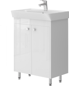 Тумба напольная JUVENTA Trinity-60 белая с умывальником SANOVIT Neon-60