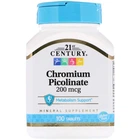 Вітаміни 21st Century Chromium Picolinate 200 мкг 100 таблеток