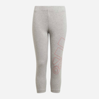 Młodzieżowe legginsy sportowe dla dziewczynki Adidas G Logo 78 Leg GN3958 170 cm Szare (4064044932532) - obraz 1