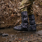 Тактичні водовідштовхувальні військові бахіли гамашіі для взуття від дощу та грязі для захисту на берці Темний піксель L ( 42-45 розмір) - изображение 11