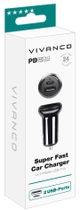 Ładowarka samochodowa Vivanco Super fast dual 24W USB Black (4008928623031) - obraz 4