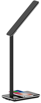 LED лампа настільна Media-Tech MT221K з вбудованим бездротовим зарядним пристроєм QI Black (5906453180502) - зображення 3