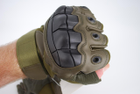Перчатки тактические без пальцев термостойкие 9069_XL_Olive - изображение 3