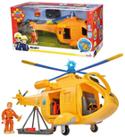 Helikopter strażacki Simba Fireman Sam Wallaby z figurką i akcesoriami Żółty (4006592081867) - obraz 2