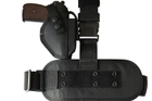 Кобура ПМ на стегно чорна з кишенею для магазину (019) - зображення 4