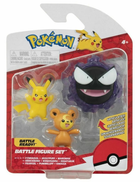 Zestaw figurek Jazwares Pokemon Battle Pikachu Teddiursa Gastly (0191726399230) - obraz 1