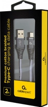 Кабель Cablexpert USB - USB Type-C 2 м Space Grey/White (CC-USB2B-AMCM-2M-WB2) - зображення 2