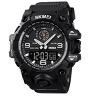 Часы наручные 1586BK SKMEI с подсветкой, BLACK-BLACK