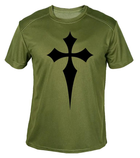 Футболка потовідвідна армійська ЗСУ з принтом "Хрест" в оливі L - зображення 1