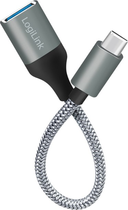 Кабель LogiLink USB Type-C - USB Type-A 0.15 м Dark Grey (4052792070774) - зображення 4