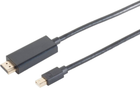 Кабель S-Impuls mini-DisplayPort - HDMI 1 м Black (10-72025) - зображення 1