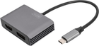 Adapter Digitus USB Type-C - mini-DisplayPort + HDMI 0.2 m Gray (DA-70826) - obraz 1