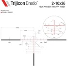 Приціл оптичний TRIJICON Credo 2-10x36 MOA 30mm Tree Crosshair FFP Red - зображення 8