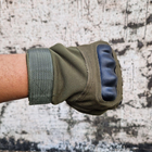 Демісезонні тактичні рукавички з флісовою підкладкою Олива XXL 23-25 см. - зображення 4