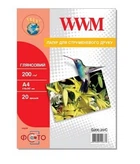 Фотопапір WWM глянцевий 200Г / м кв, А4, 20л (G200.20 / C)